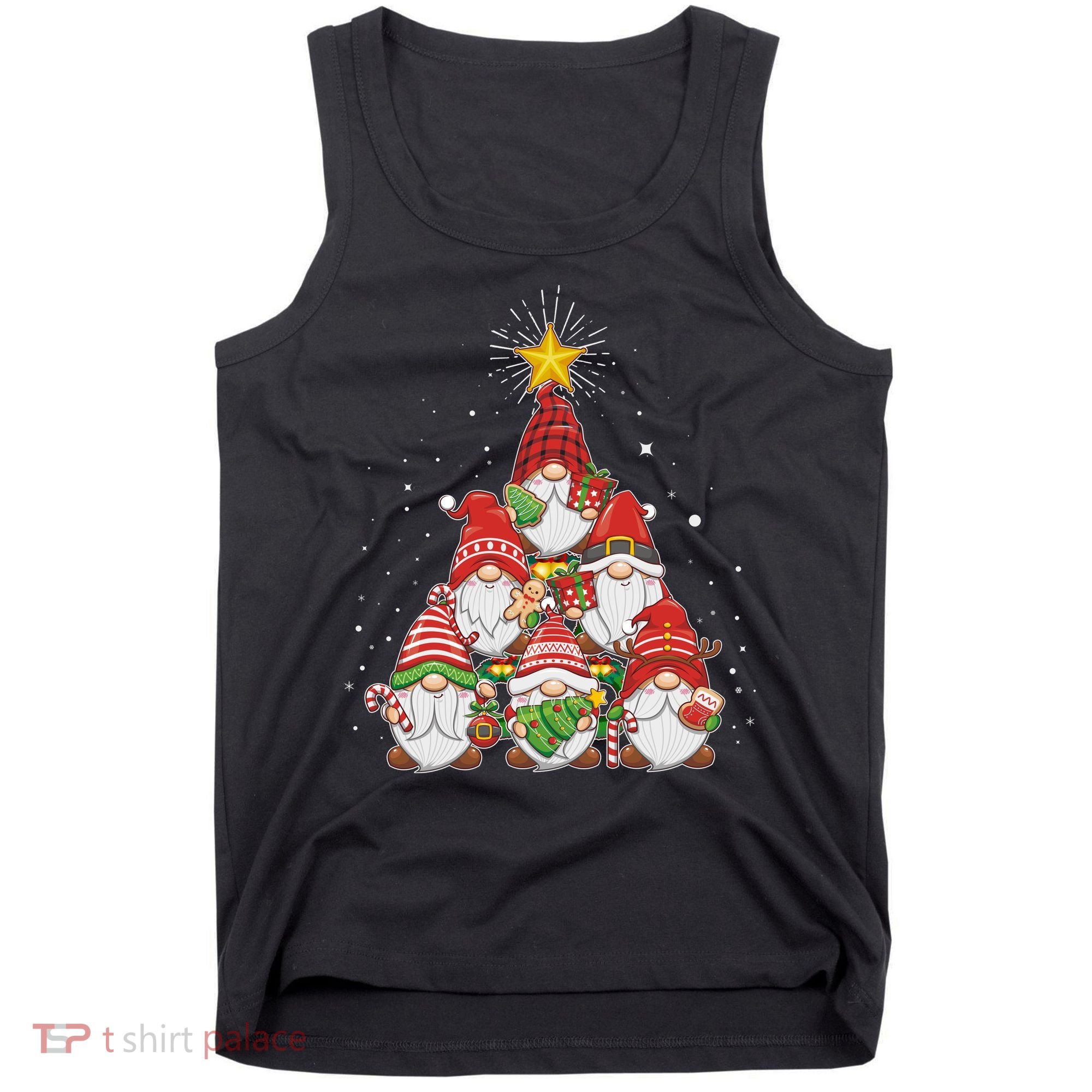 Funny Christmas Gnome Tree Tank Top