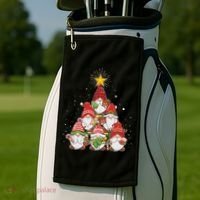 Funny Christmas Gnome Tree Golf Towel thumb 2