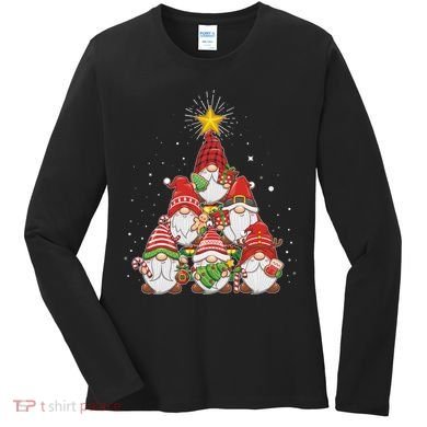 Funny Christmas Gnome Tree Women's Long Sleeve Shirt
