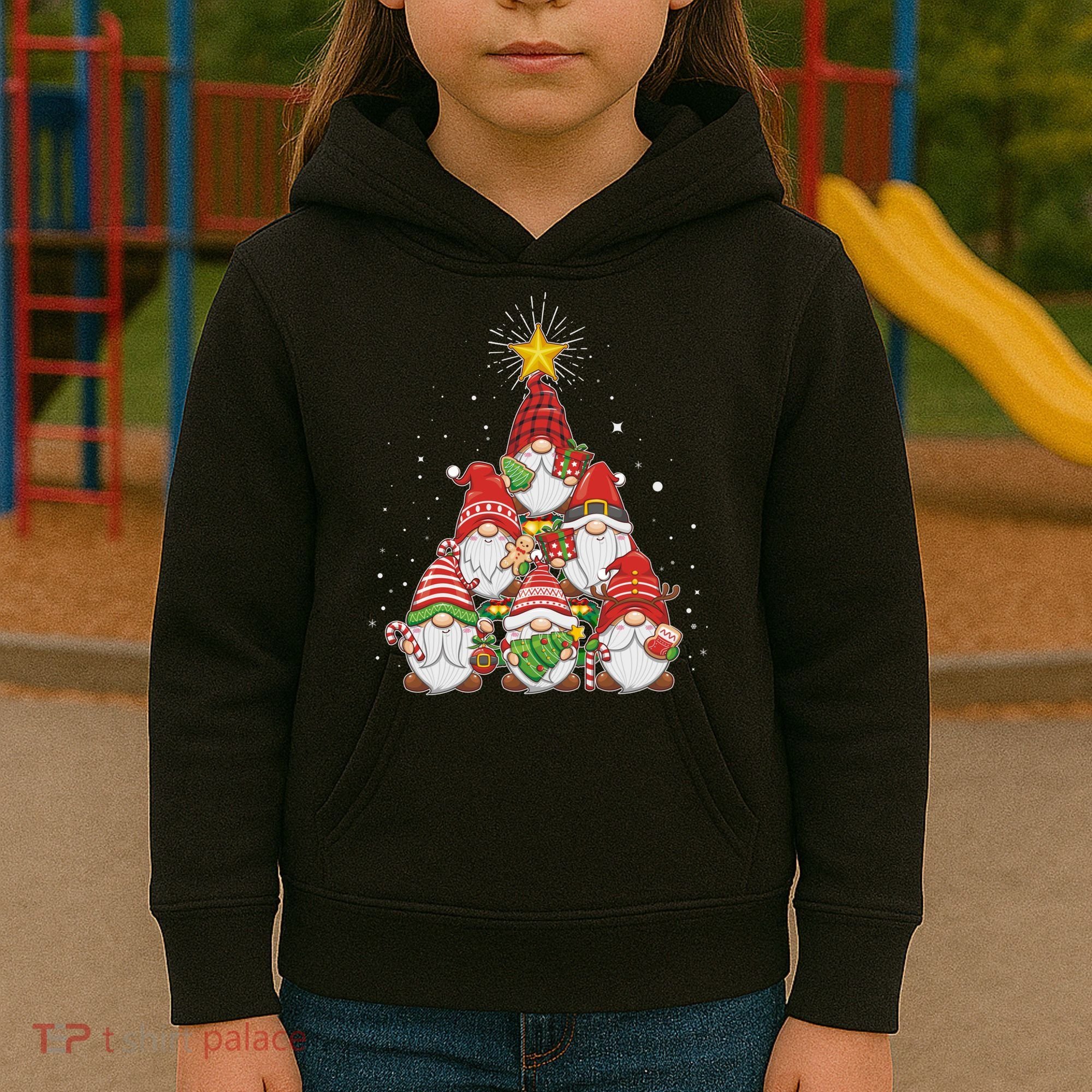 Funny Christmas Gnome Tree Kids Hoodie