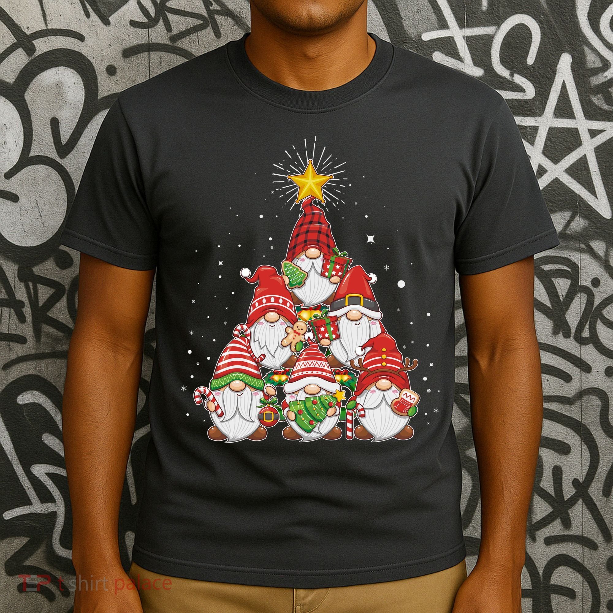 Funny Christmas Gnome Tree T-Shirt