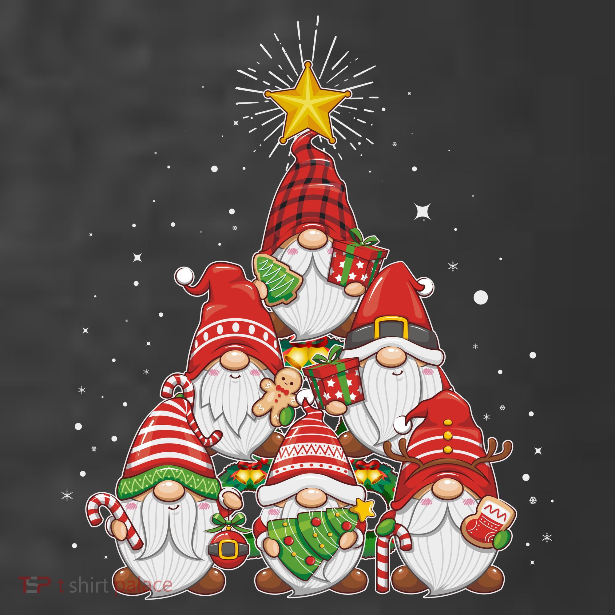 Funny Christmas Gnome Tree T-Shirt