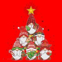 Funny Christmas Gnome Tree Santa Hat thumb 1