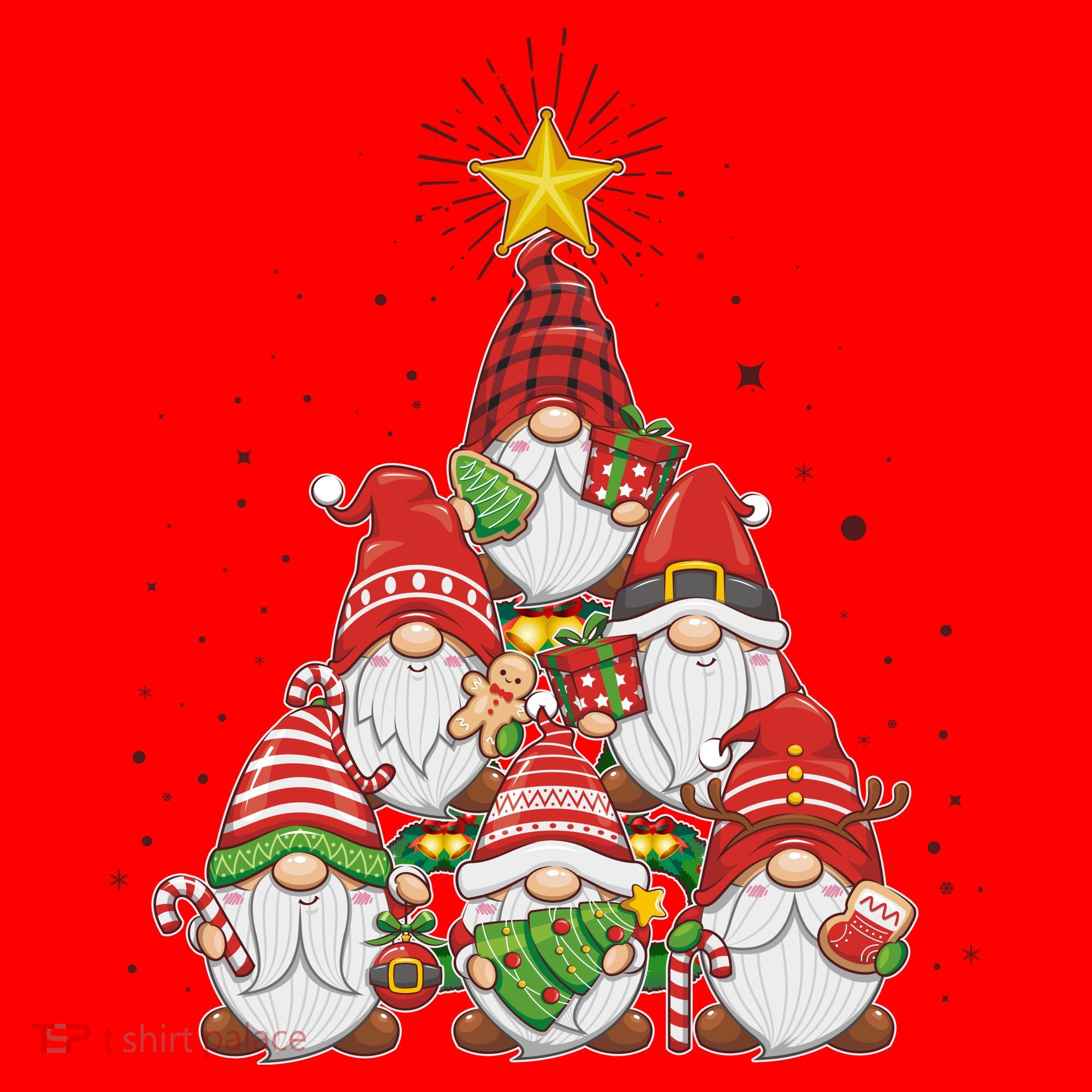 Funny Christmas Gnome Tree Santa Hat