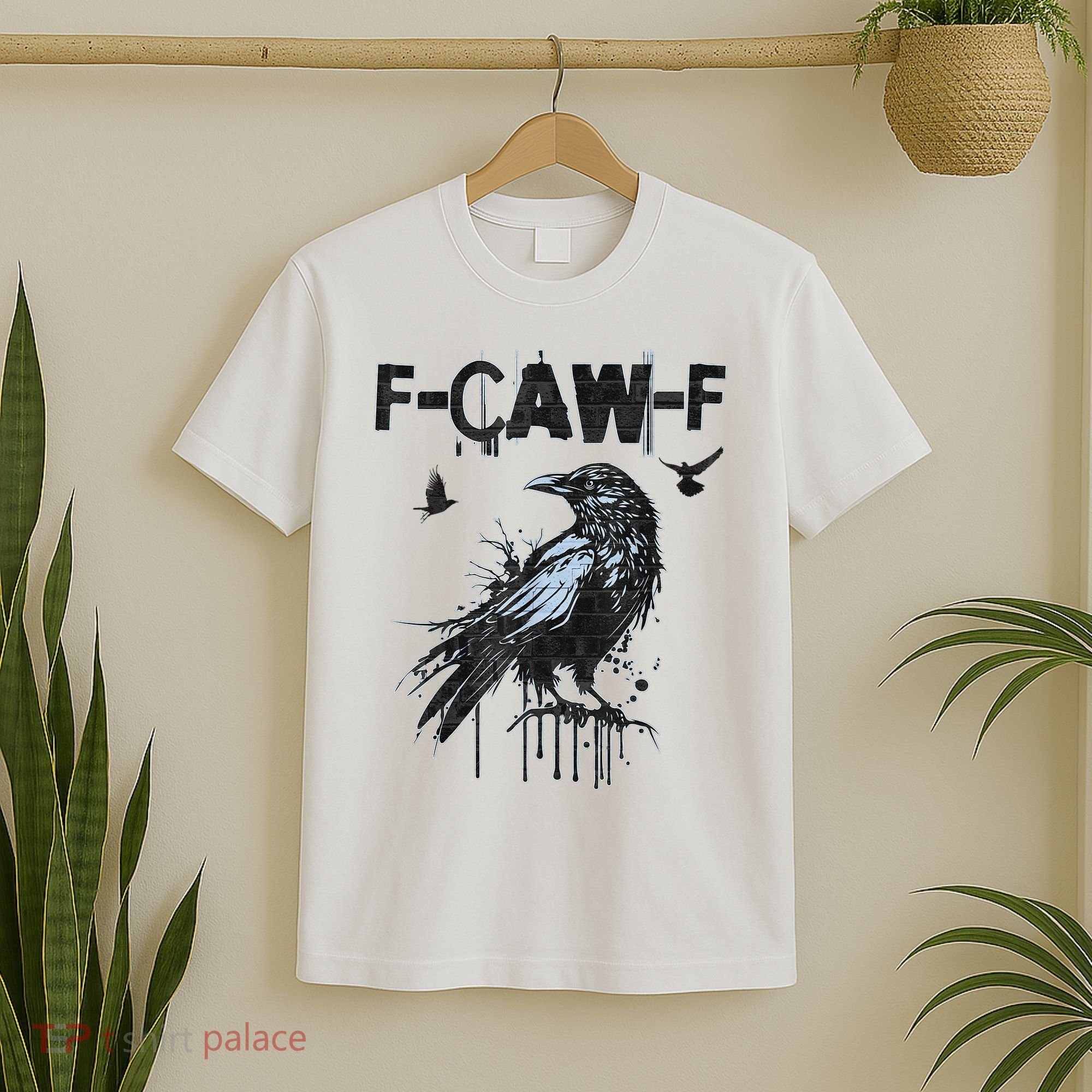 F-CAW-F Crow Grunge Adult Humor  T-Shirt