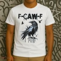 F-CAW-F Crow Grunge Adult Humor  T-Shirt thumb 3