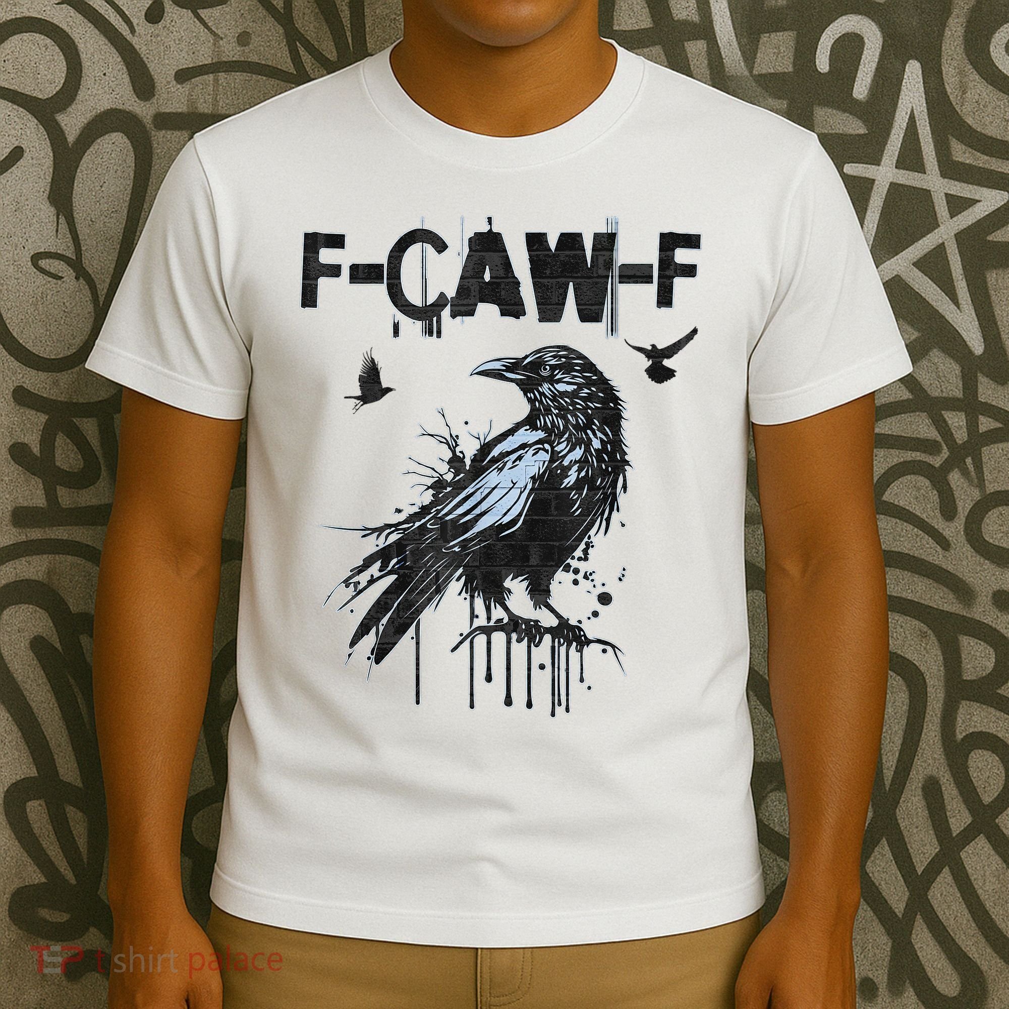 F-CAW-F Crow Grunge Adult Humor  T-Shirt