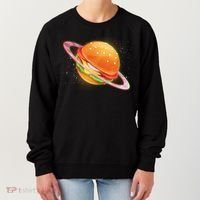 Funny Cosmic Galaxy Burger Planet Women's Sweatshirt thumb 0
