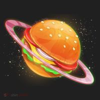 Funny Cosmic Galaxy Burger Planet Women's Sweatshirt thumb 2