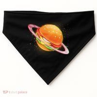 Funny Cosmic Galaxy Burger Planet USA-Made Doggie Bandana thumb 0