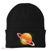 Funny Cosmic Galaxy Burger Planet Beanie thumb 0