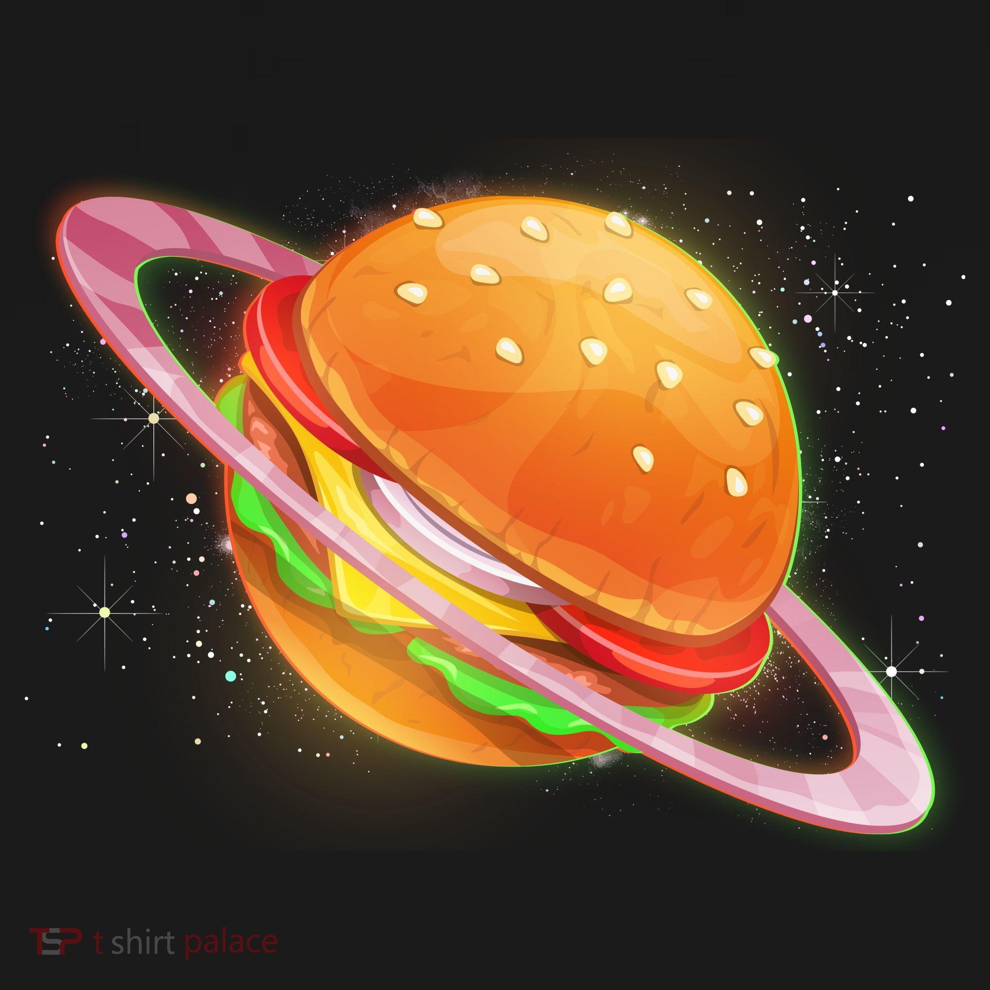 Funny Cosmic Galaxy Burger Planet Pajama Set