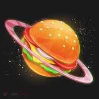 Funny Cosmic Galaxy Burger Planet Tank Top thumb 6