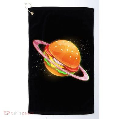 Funny Cosmic Galaxy Burger Planet Golf Towel