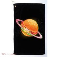 Funny Cosmic Galaxy Burger Planet Golf Towel thumb 0