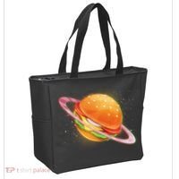Funny Cosmic Galaxy Burger Planet Tote Bag thumb 2