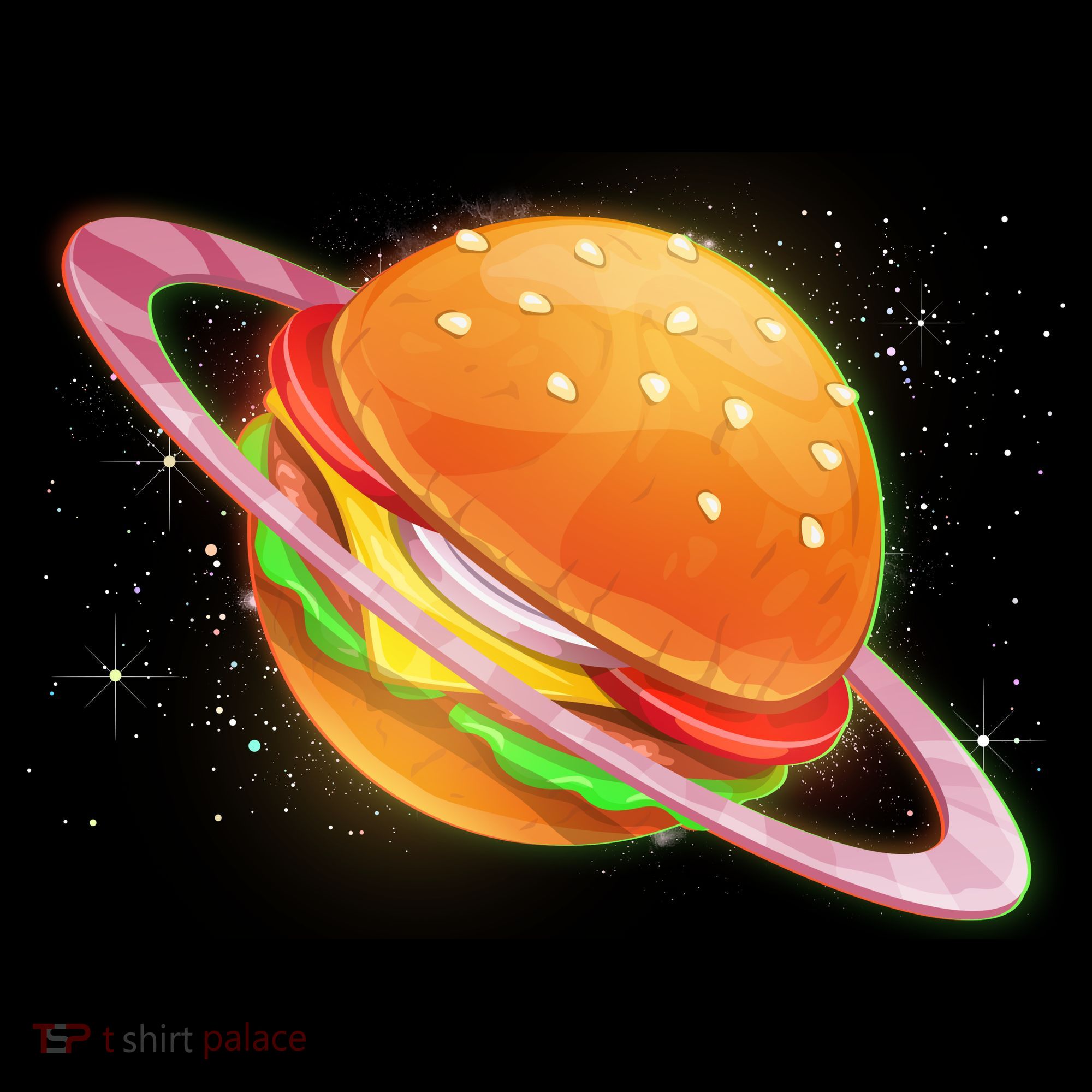 Funny Cosmic Galaxy Burger Planet Tote Bag