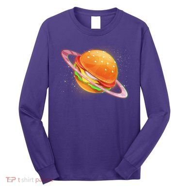 Funny Cosmic Galaxy Burger Planet Long Sleeve Shirt