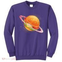 Funny Cosmic Galaxy Burger Planet Sweatshirt thumb 0