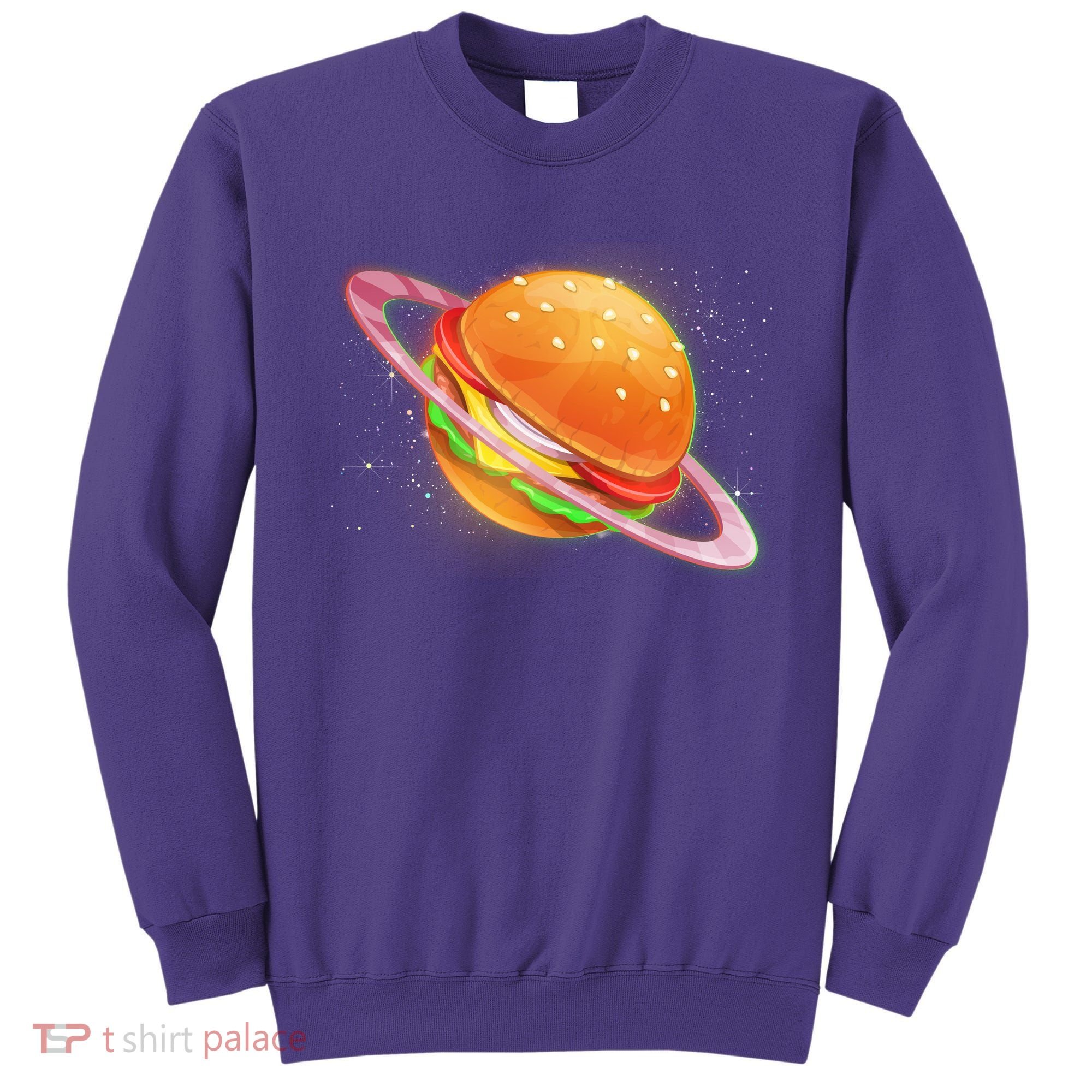 Funny Cosmic Galaxy Burger Planet Sweatshirt