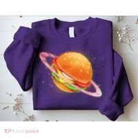 Funny Cosmic Galaxy Burger Planet Sweatshirt thumb 2