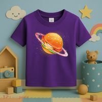Funny Cosmic Galaxy Burger Planet Toddler T-Shirt thumb 3