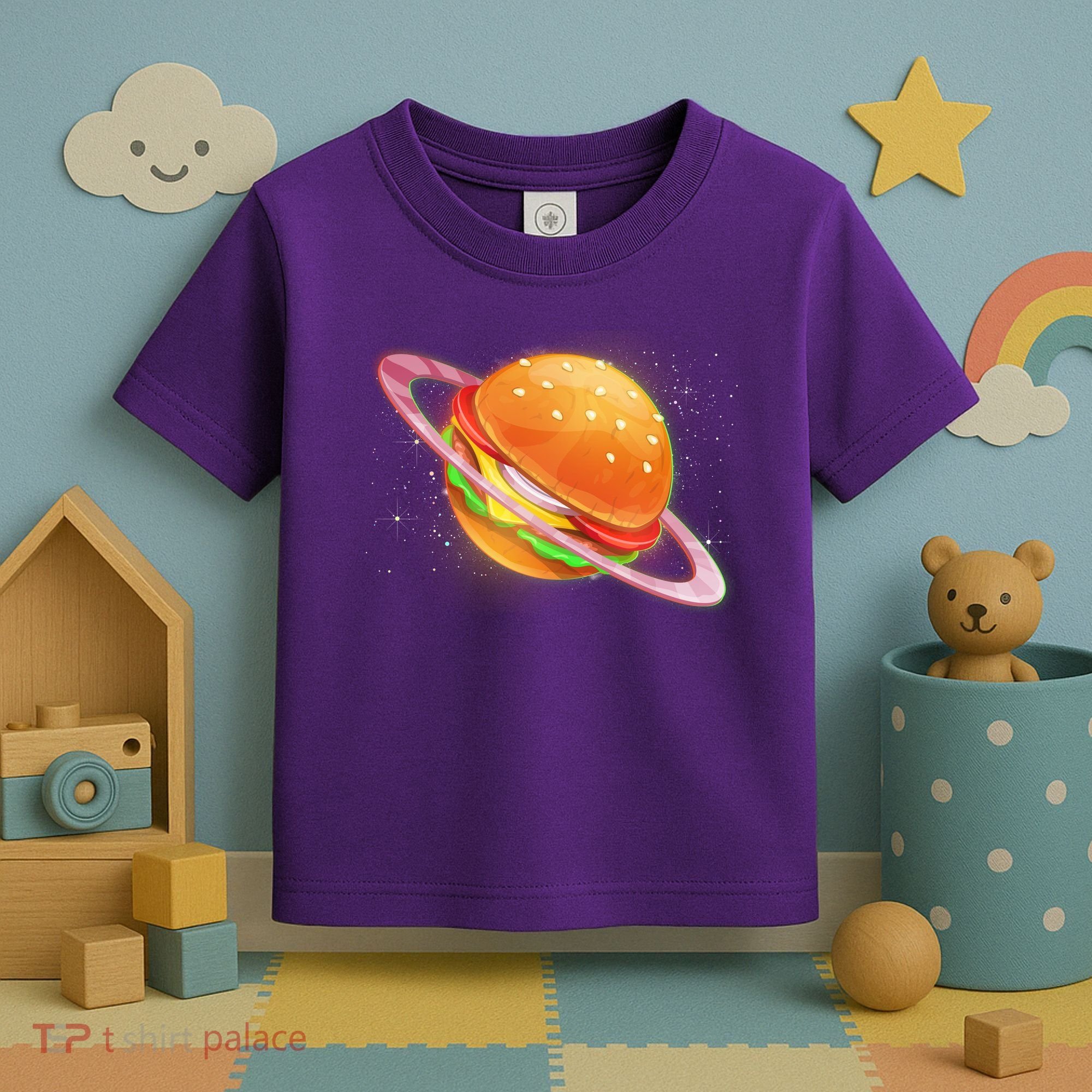 Funny Cosmic Galaxy Burger Planet Toddler T-Shirt
