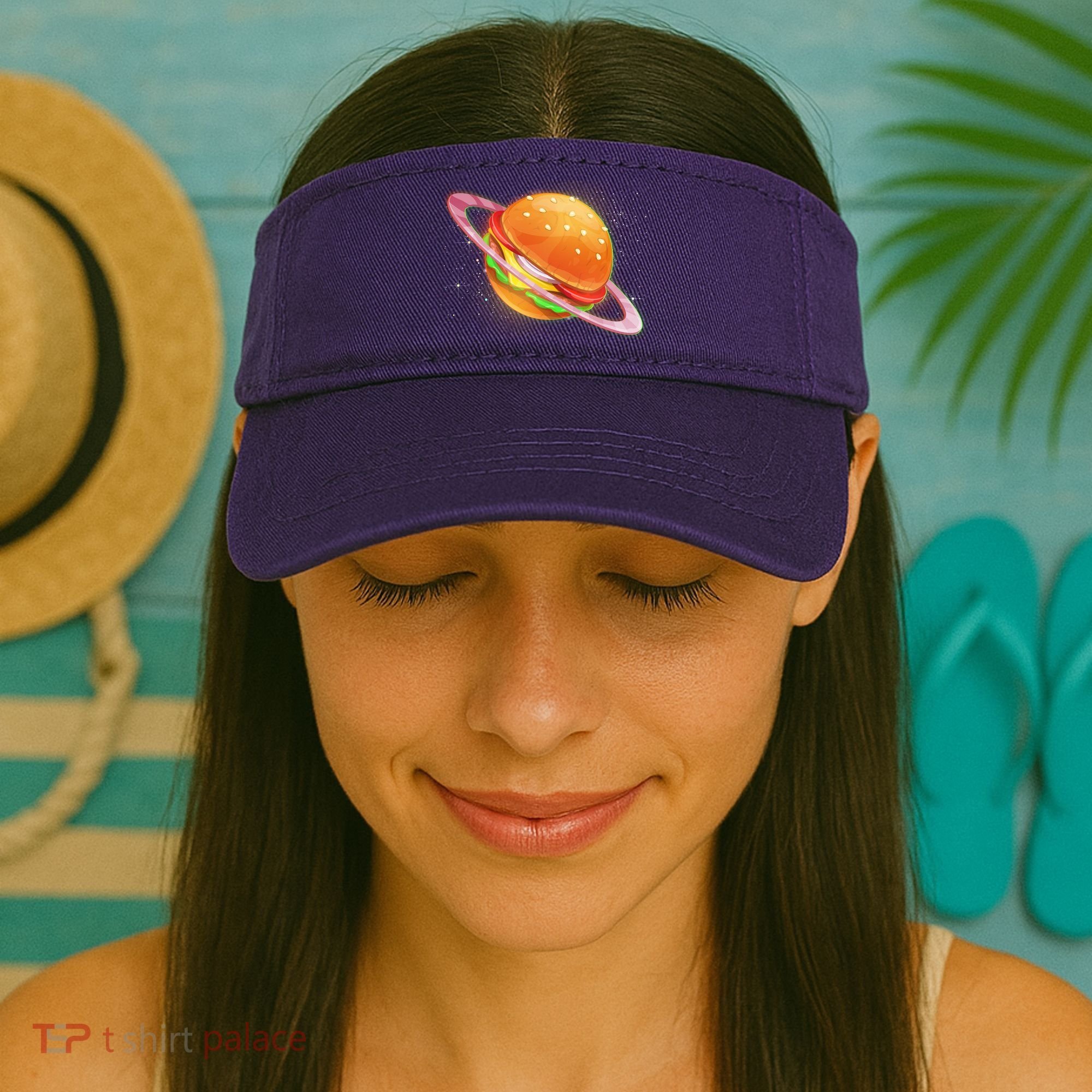 Funny Cosmic Galaxy Burger Planet Visor