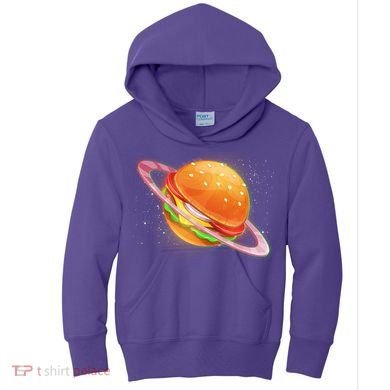 Funny Cosmic Galaxy Burger Planet Kids Hoodie