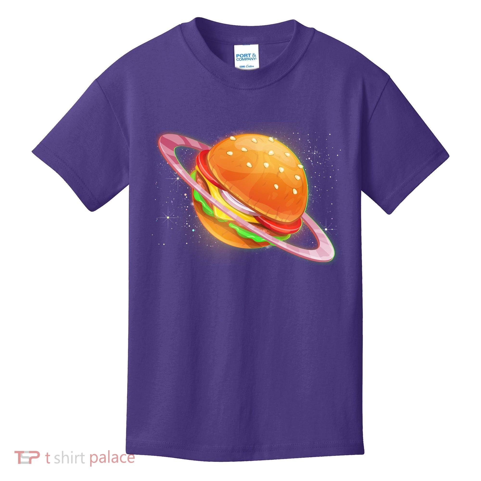 Funny Cosmic Galaxy Burger Planet Kids T-Shirt