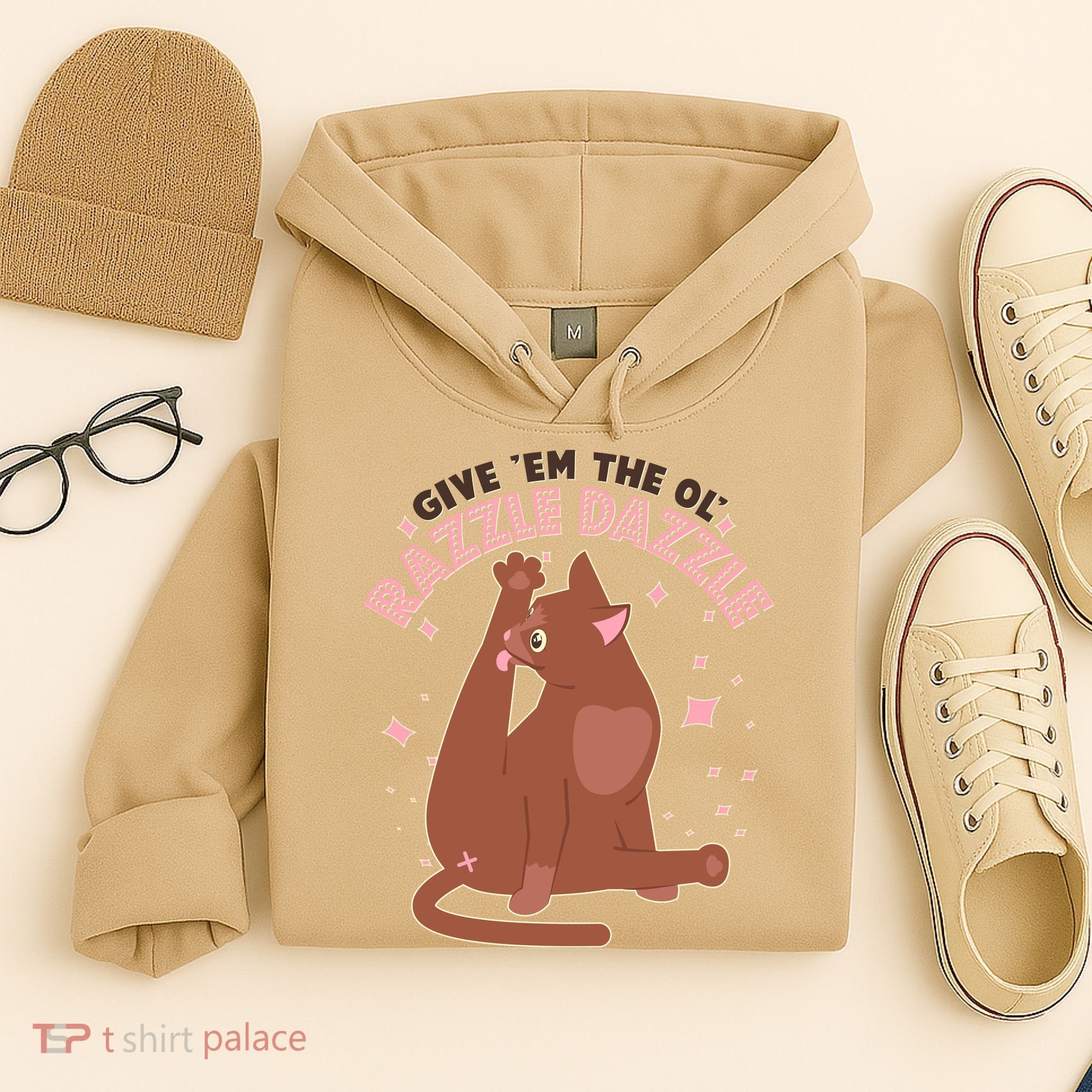 Funny Cat Give Em The Ol Razzle Dazzle Hoodie
