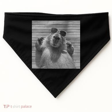 Funny Capybara Gifts Cool Capybara Selfie USA-Made Doggie Bandana