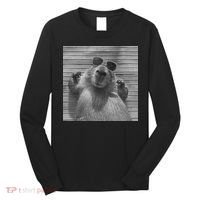 Funny Capybara Gifts Cool Capybara Selfie Long Sleeve Shirt thumb 0