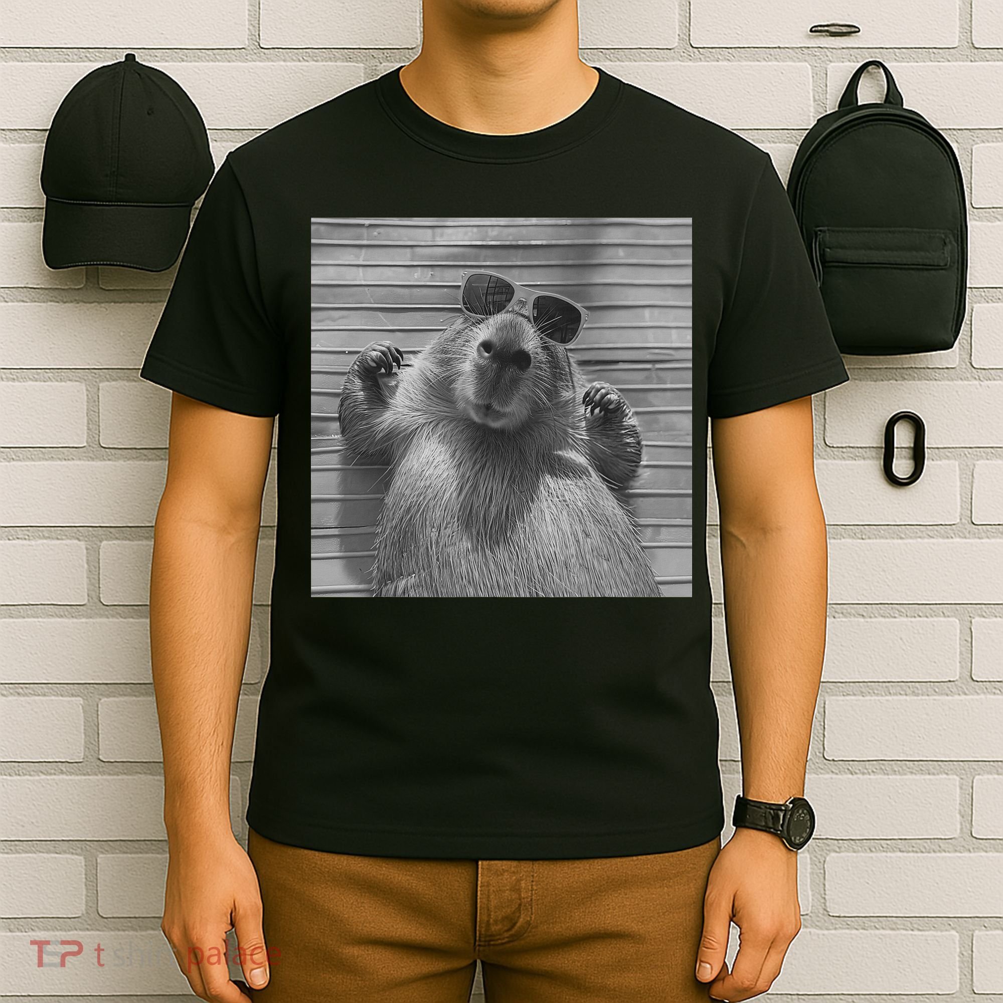 Funny Capybara Gifts Cool Capybara Selfie T-Shirt