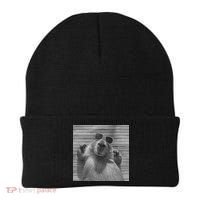 Funny Capybara Gifts Cool Capybara Selfie Beanie thumb 0