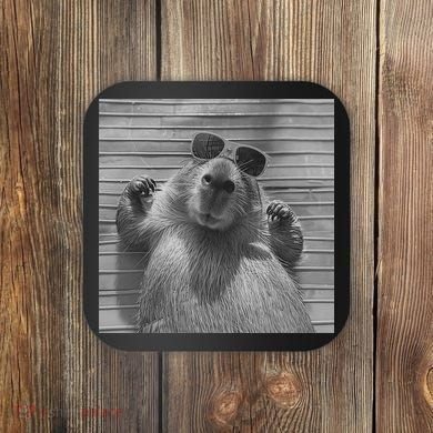 Funny Capybara Gifts Cool Capybara Selfie Coaster