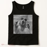 Funny Capybara Gifts Cool Capybara Selfie Tank Top thumb 2