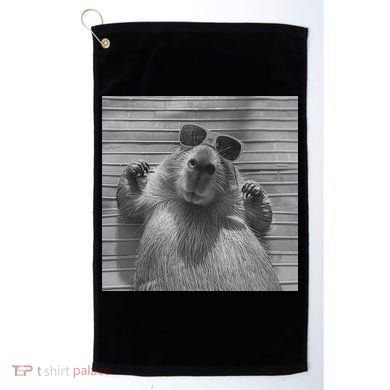 Funny Capybara Gifts Cool Capybara Selfie Golf Towel