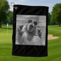 Funny Capybara Gifts Cool Capybara Selfie Golf Towel thumb 1