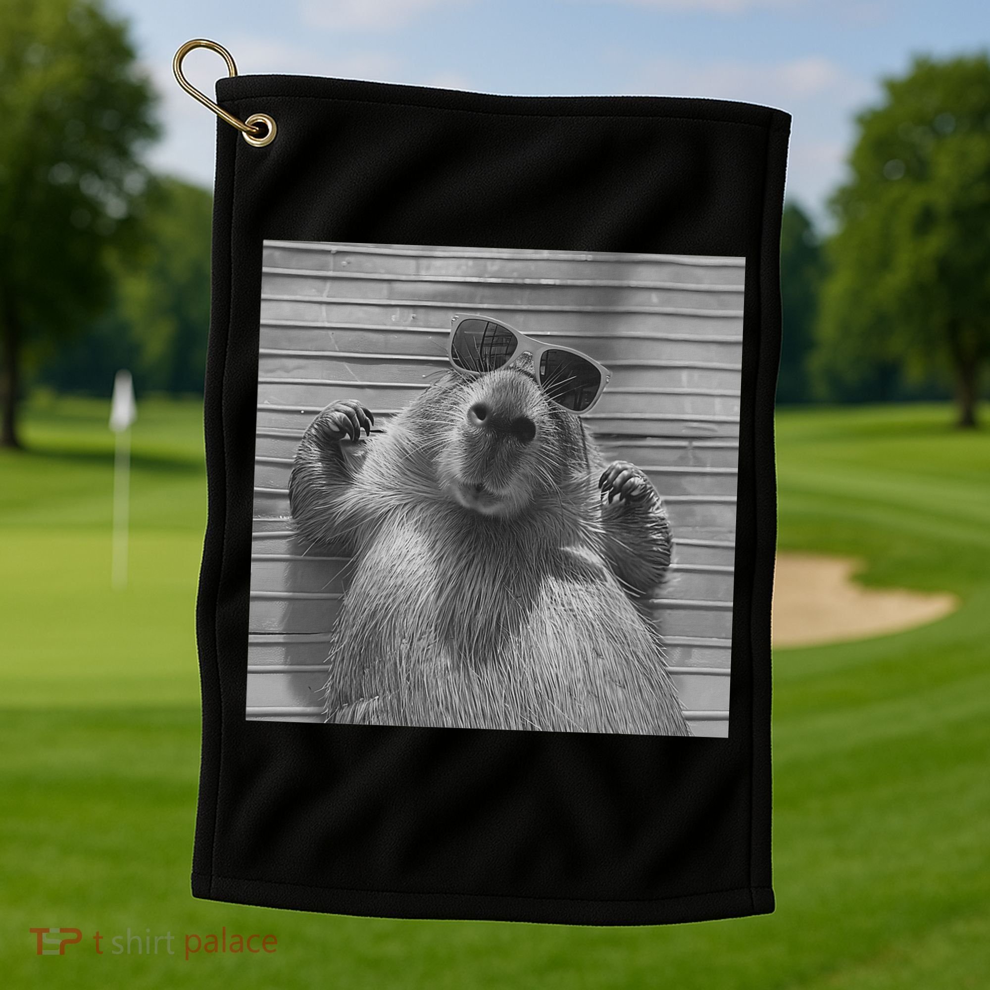 Funny Capybara Gifts Cool Capybara Selfie Golf Towel