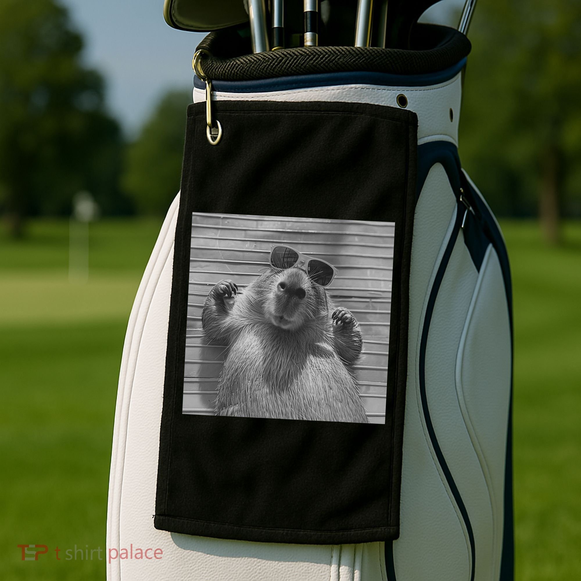 Funny Capybara Gifts Cool Capybara Selfie Golf Towel