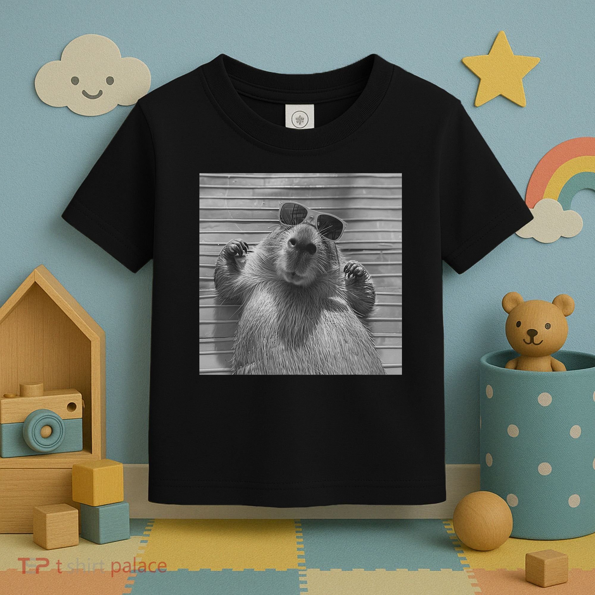 Funny Capybara Gifts Cool Capybara Selfie Toddler T-Shirt