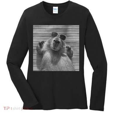 Funny Capybara Gifts Cool Capybara Selfie Women's Long Sleeve Shirt