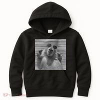 Funny Capybara Gifts Cool Capybara Selfie Kids Hoodie thumb 0