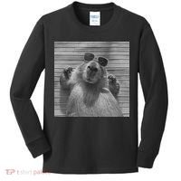 Funny Capybara Gifts Cool Capybara Selfie Kids Long Sleeve Shirt thumb 0