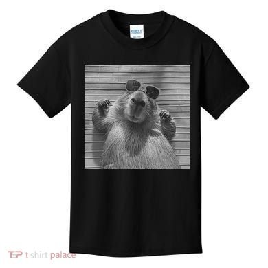 Funny Capybara Gifts Cool Capybara Selfie Kids T-Shirt