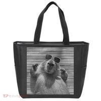 Funny Capybara Gifts Cool Capybara Selfie Tote Bag thumb 0