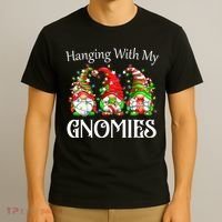 Funny Christmas Gnome Hanging With My Gnomies Family Pajamas T-Shirt thumb 3