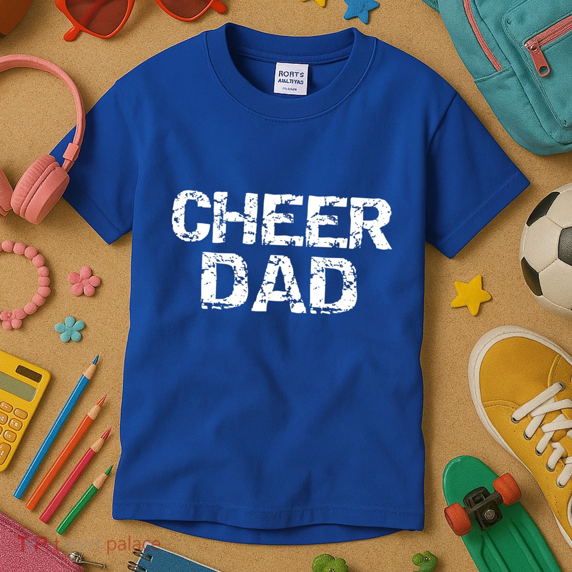 Father Cheerleading Gift From Cheerleader Daughter Cheer Dad Gift Kids T-Shirt