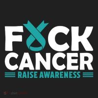 Fuck Cancer Gift Teal Ovarian Cancer Support Tee Hat thumb 2